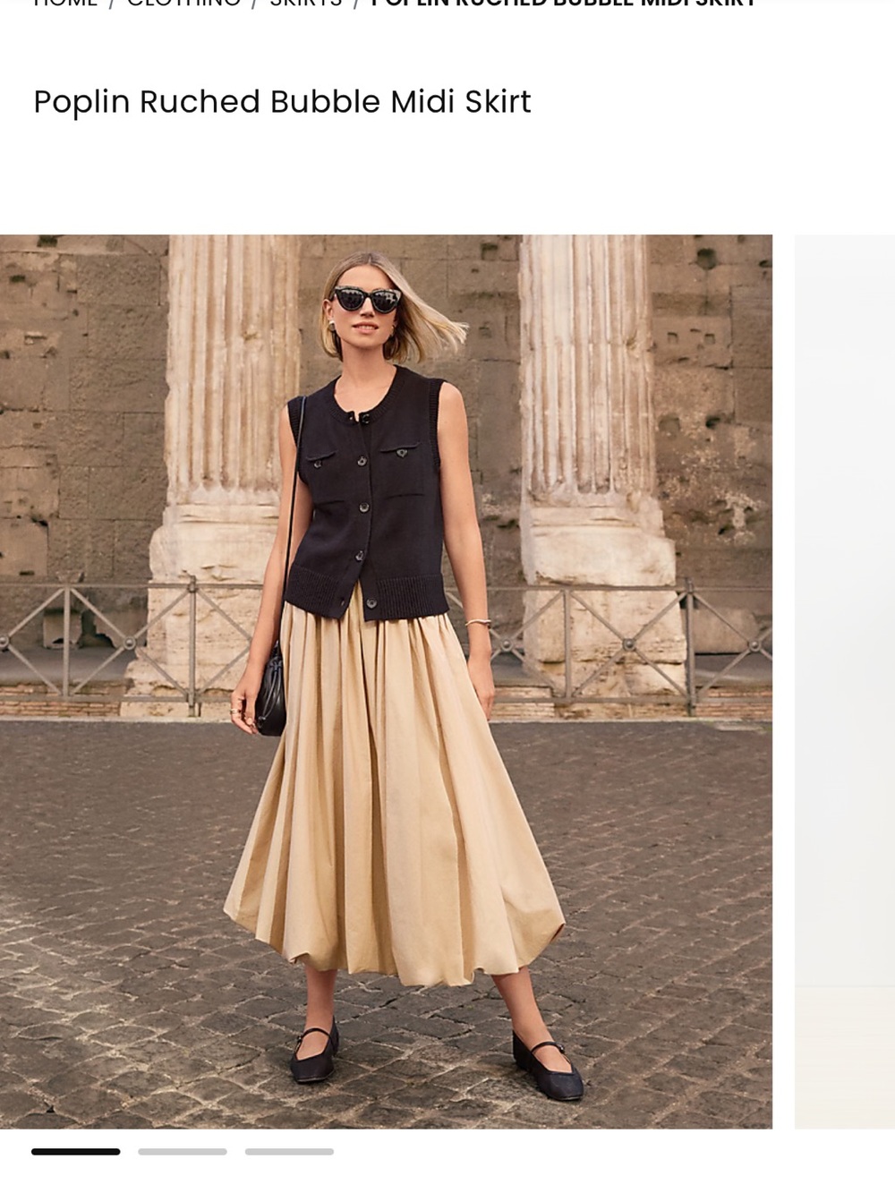 LOFT Beige Poplin Maxi Skirt
